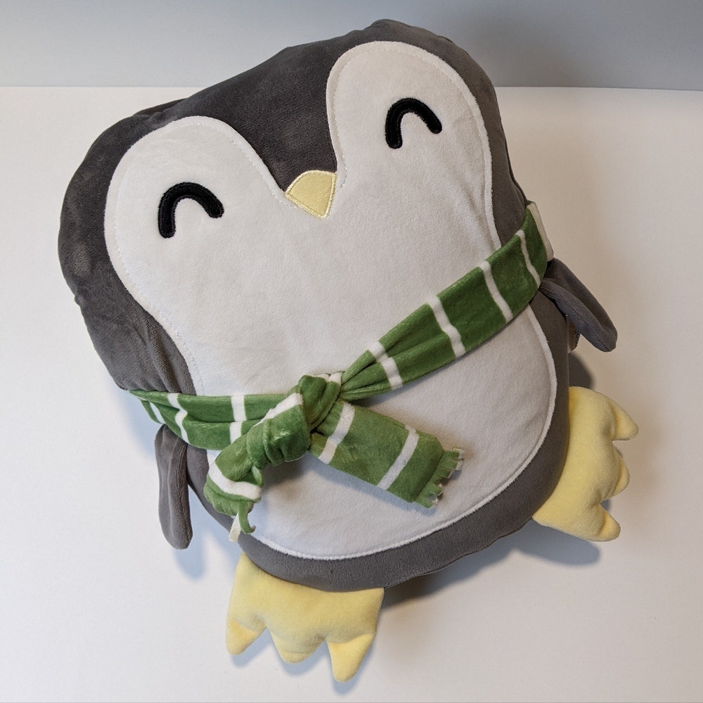 Penguin Sleep-Over Stuffy Pillow & Blanket Travel Combo - Mini Maison Brand